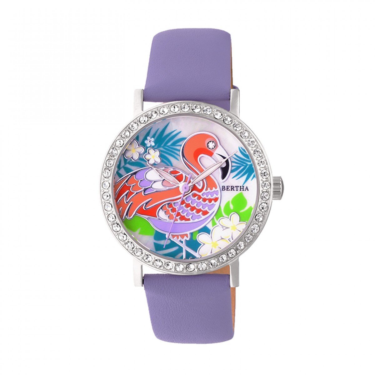 Bertha Watches Women's Luna Mother-of-Pearl Watch - Elegant Silver-Tone Stainless Steel Band, Water Resistant, Perfect for Work, Parties & Special Occasions