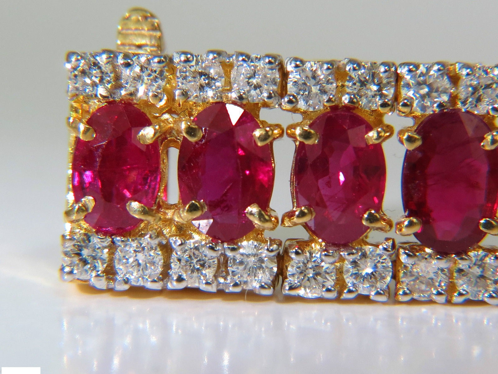 25.13CT Natural Fine Ruby and Diamond Bracelet - Classic Multi-Row Design for Women | Elegant Jewelry Gift for Weddings, Anniversaries & Special Occasions