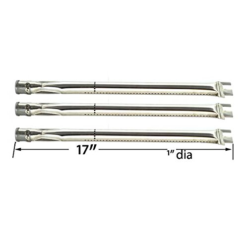 Ducane 3100 BBQ Grill Repair Kit - 3 Stainless Steel Burners & Heat Plates Replacement Parts for Outdoor Cooking & Grilling