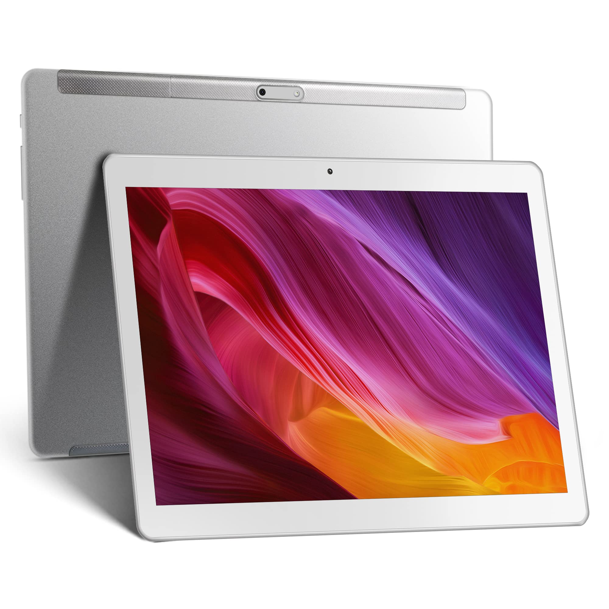 Hongfa 10.1 Inch Android Tablet with 2GB RAM 32GB Storage, HD Display, WiFi Bluetooth GPS, 6000mAh Battery - Perfect for Online Learning, Business Work & Entertainment (Silver)