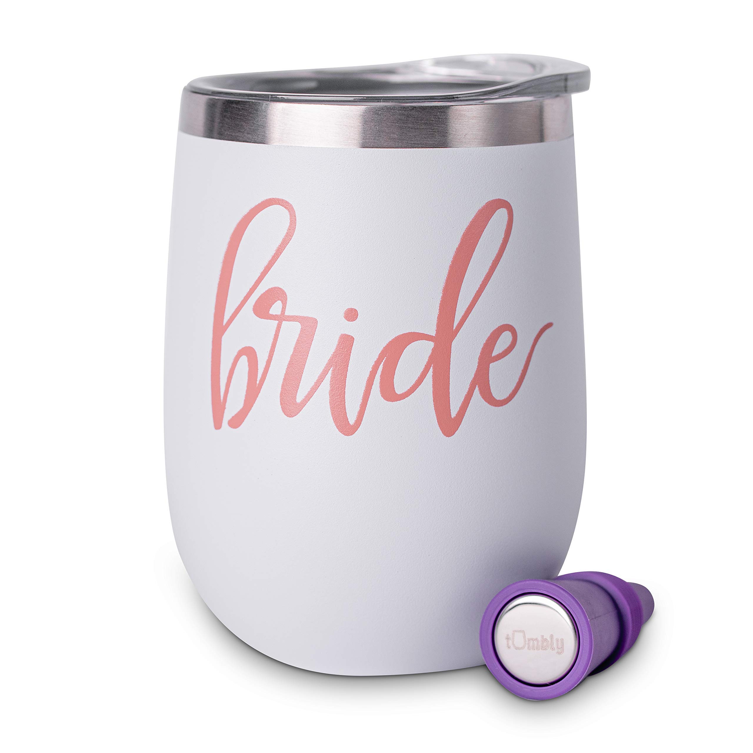 Elegant Bride Tumbler - Personalized Wine Glass for Bridal Showers & Bachelorette Parties - Perfect Wedding Gift for Bride to Be - Ideal for Champagne Toasts & Wedding Celebrations