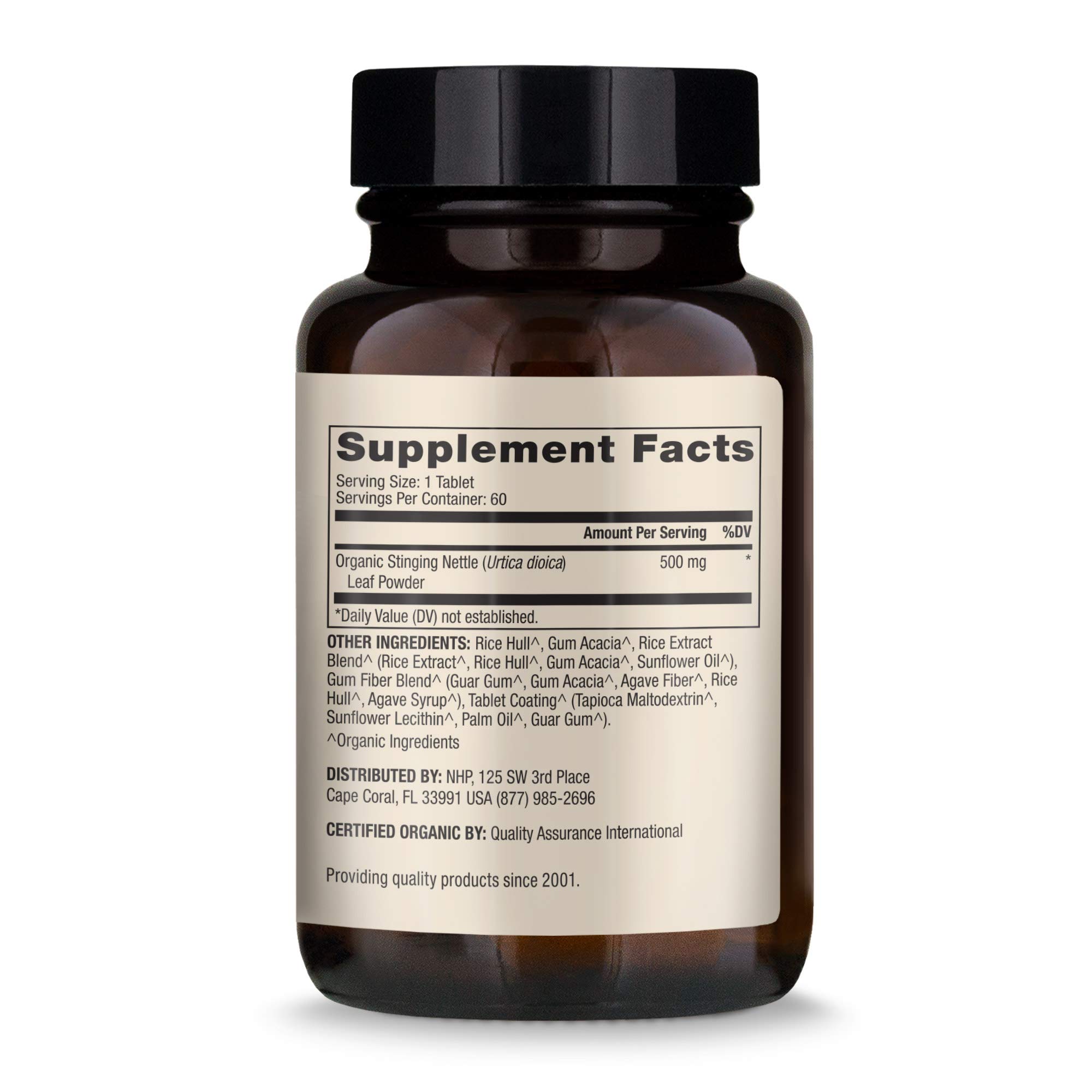 Dr. Mercola Organic Stinging Nettle Supplement - 60 Tablets (60 Servings) | Non-GMO, Gluten Free, Soy Free, USDA Certified Organic | Supports Immune Health & Seasonal Wellness