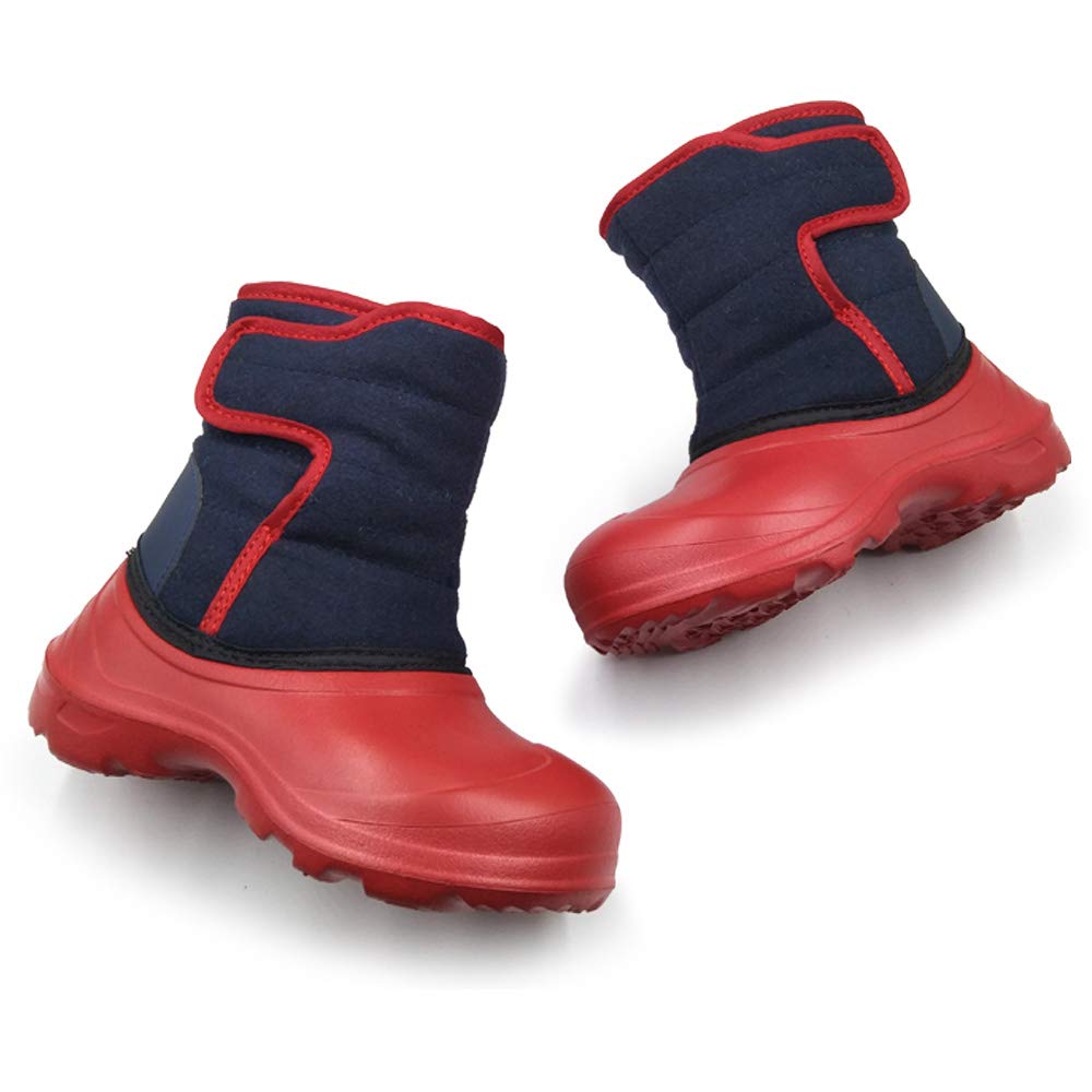 Amoji Boys Snow Boots for Kids - Warm Winter Boots for Cold Weather - Waterproof & Insulated Toddler & Big Kid Shoes - Perfect for Snow Play, Sledding & Outdoor Winter Activities