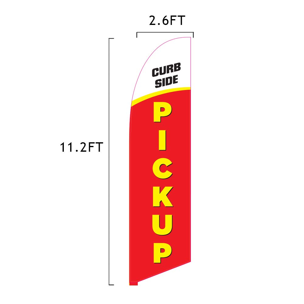 Vispronet Premium 13ft Feather Flag Kit with Pole, Ground Stake, Cross Base & Weight Bag - Durable Outdoor Advertising for Restaurants, Shops & Cafes - Perfect for Grand Openings, Sales Events & Street Marketing - Made in USA