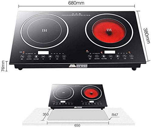 Portable 2400W Electric Induction Cooktop - 110V Double Burner with Digital Touch Sensor & 8 Power Levels - Perfect for Home Kitchen, Dorm Cooking & Outdoor Use