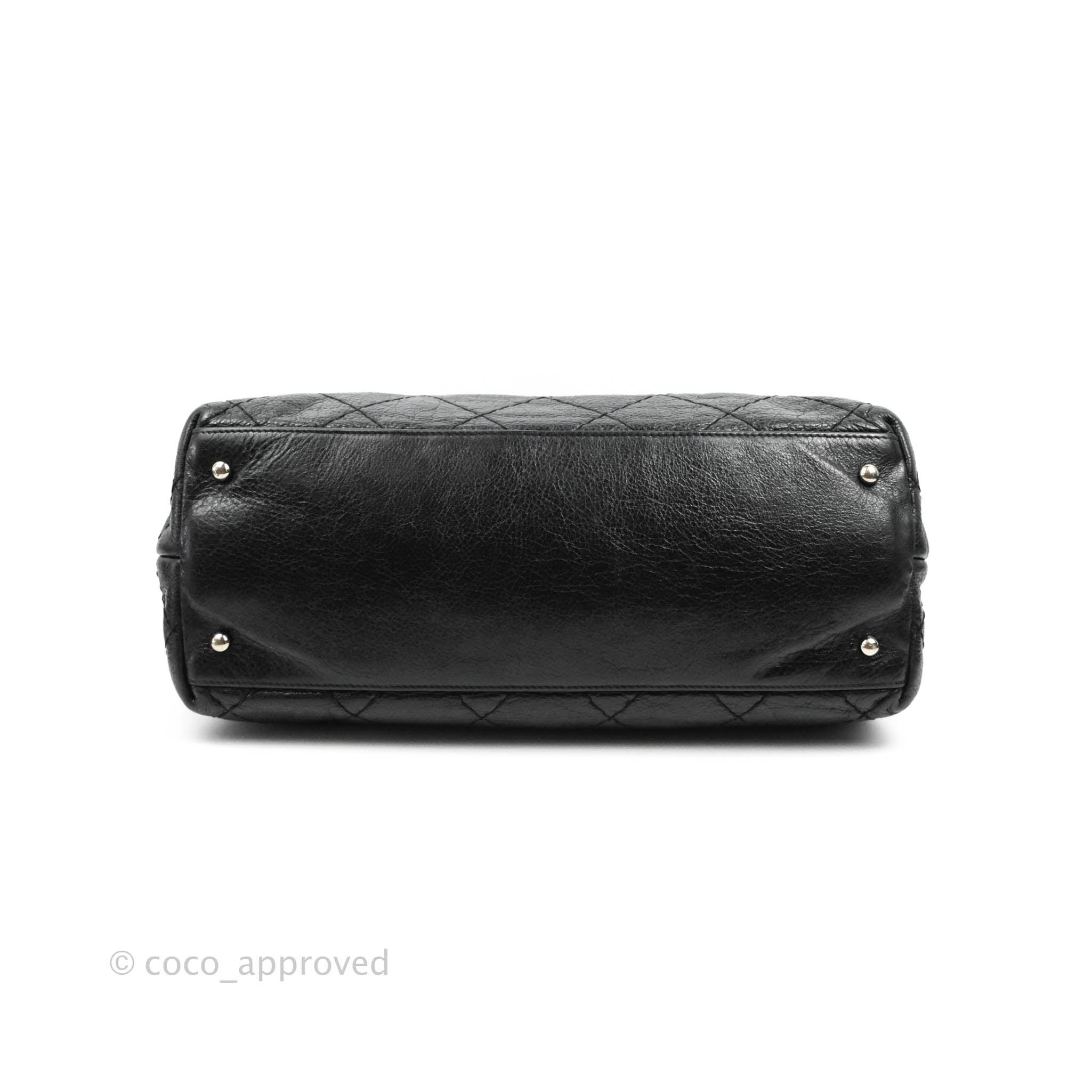 Chanel CC Flat Quilted Calfskin Tote Bag - Black with Silver Hardware | Luxury Designer Handbag for Women, Perfect for Work, Travel & Everyday Use