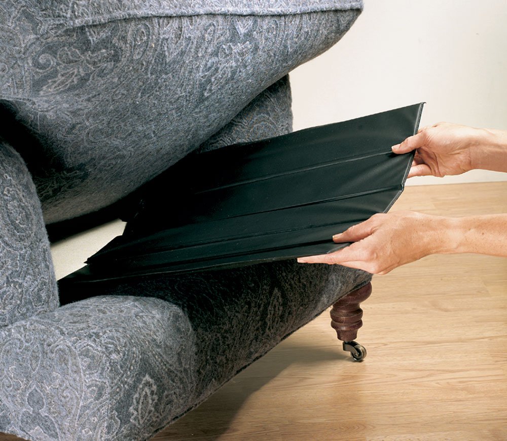 Black Vinyl-Covered Furniture Savers for Loveseat & Chairs - Protect Floors from Scratches | Miles Kimball | Ideal for Hardwood & Tile Floors