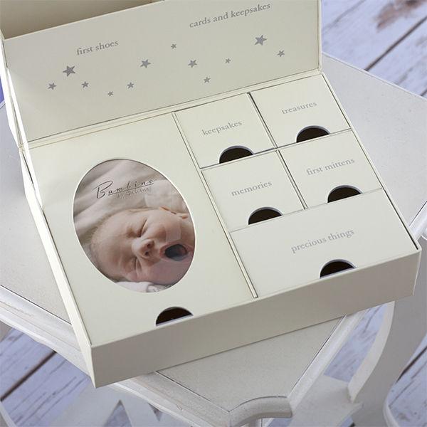 Tiny Toes Baby Keepsake Box - Handprint & Footprint Memory Box for Newborns - Perfect Baby Shower Gift & First Year Milestone Storage