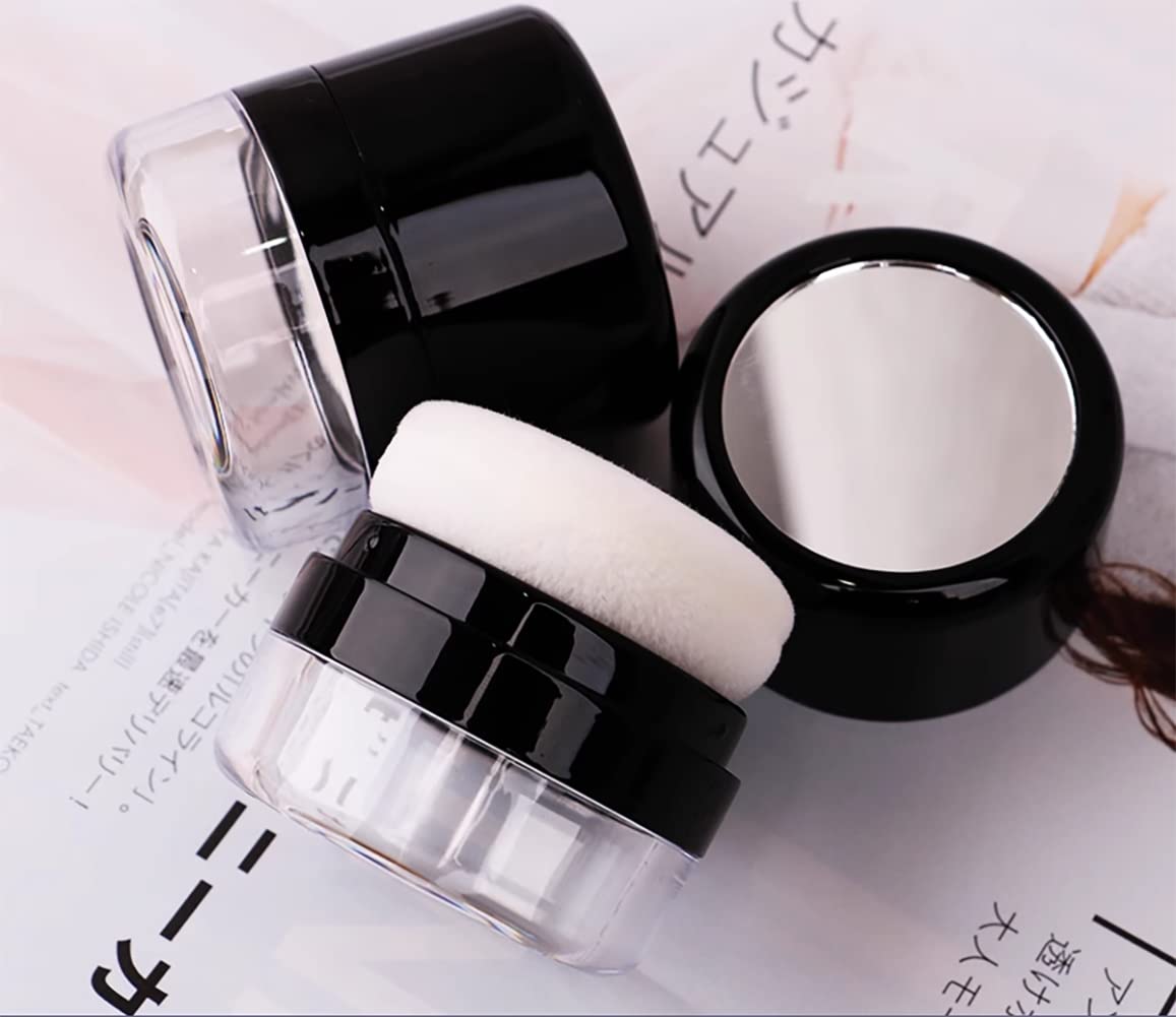 Refillable Travel Size Dry Shampoo Powder Bottle for Women - Reusable Empty Bottle with Powder Sponge Applicator & Mirror - Perfect for On-the-Go Hair Care, Gym, Travel & Quick Touch-Ups