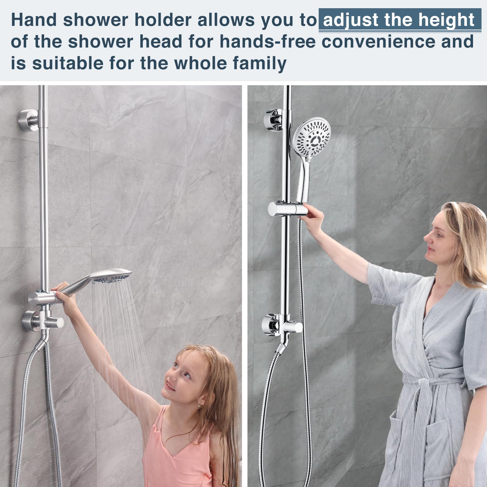 Premium Rain Shower System with Rainfall Showerhead & Handheld Spray - 60