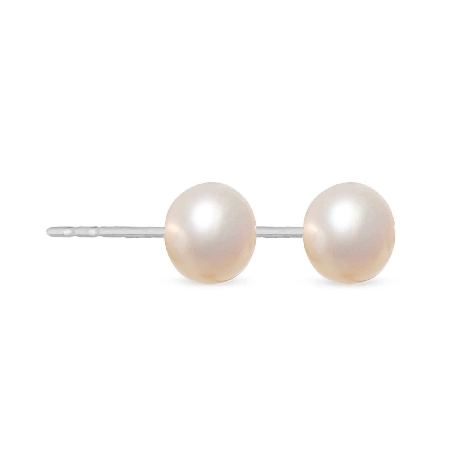 11mm Sterling Silver Flat Pearl Stud Earrings for Women - Elegant & Timeless Jewelry for Everyday Wear, Parties & Special Occasions
