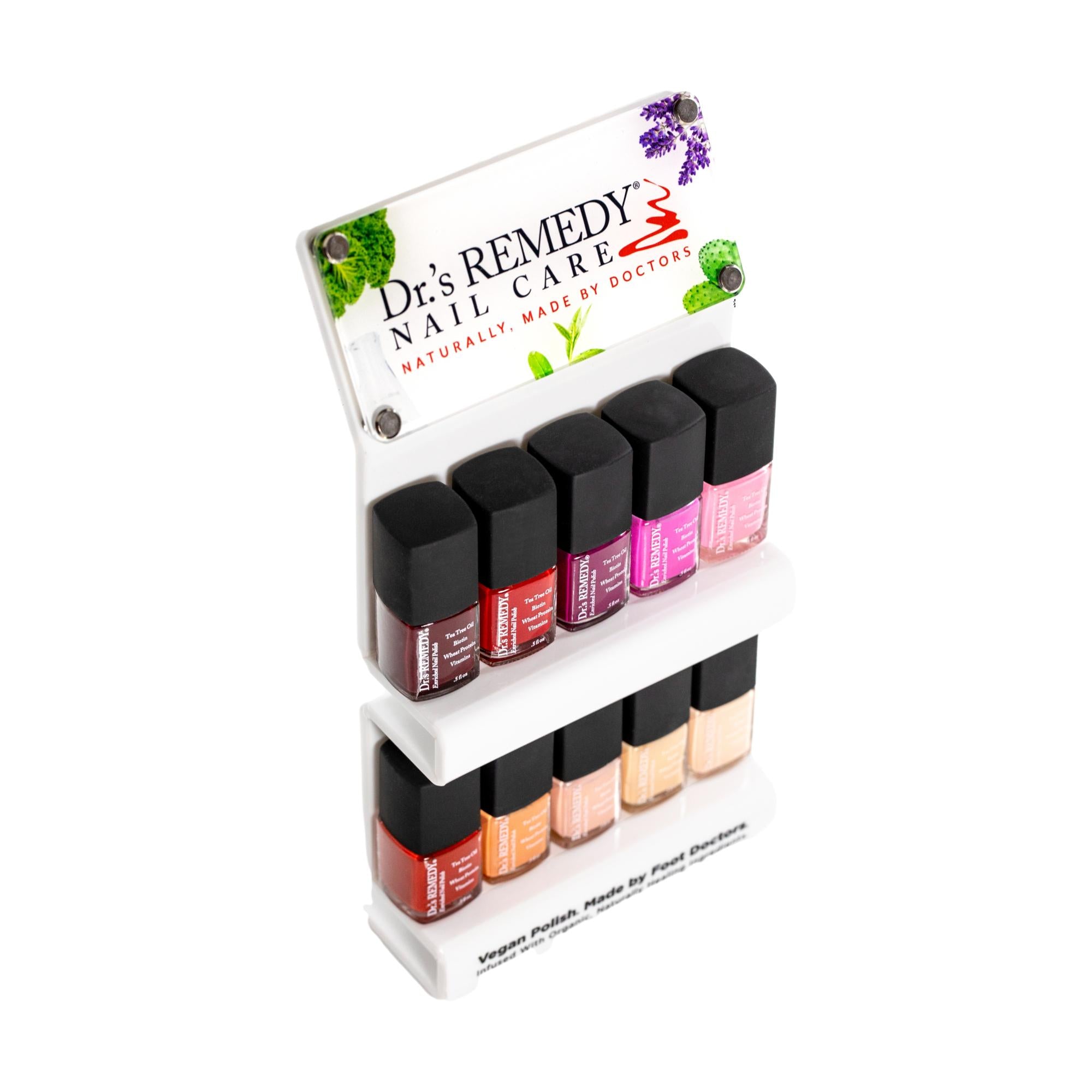 Dr.'s Remedy Spa Countertop Display - Premium Nail Care & Polish Organizer for Salons, Spas & Home Use - Perfect for Manicure & Pedicure Stations