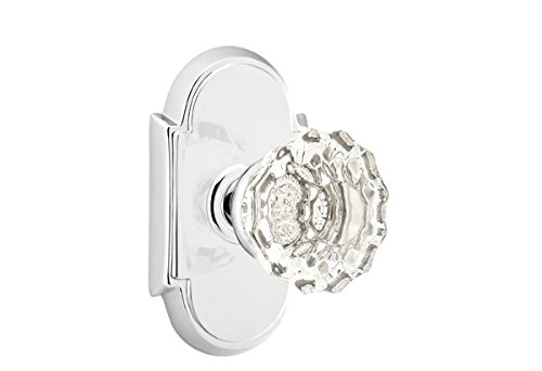 Emtek 8108 American Heritage Crystal and Porcelain #8 Rosette Passage Set - 11 Knob Styles & 8 Finish Options (Astoria Knob, Polished Chrome) | Premium Door Hardware for Traditional & Vintage Home Decor