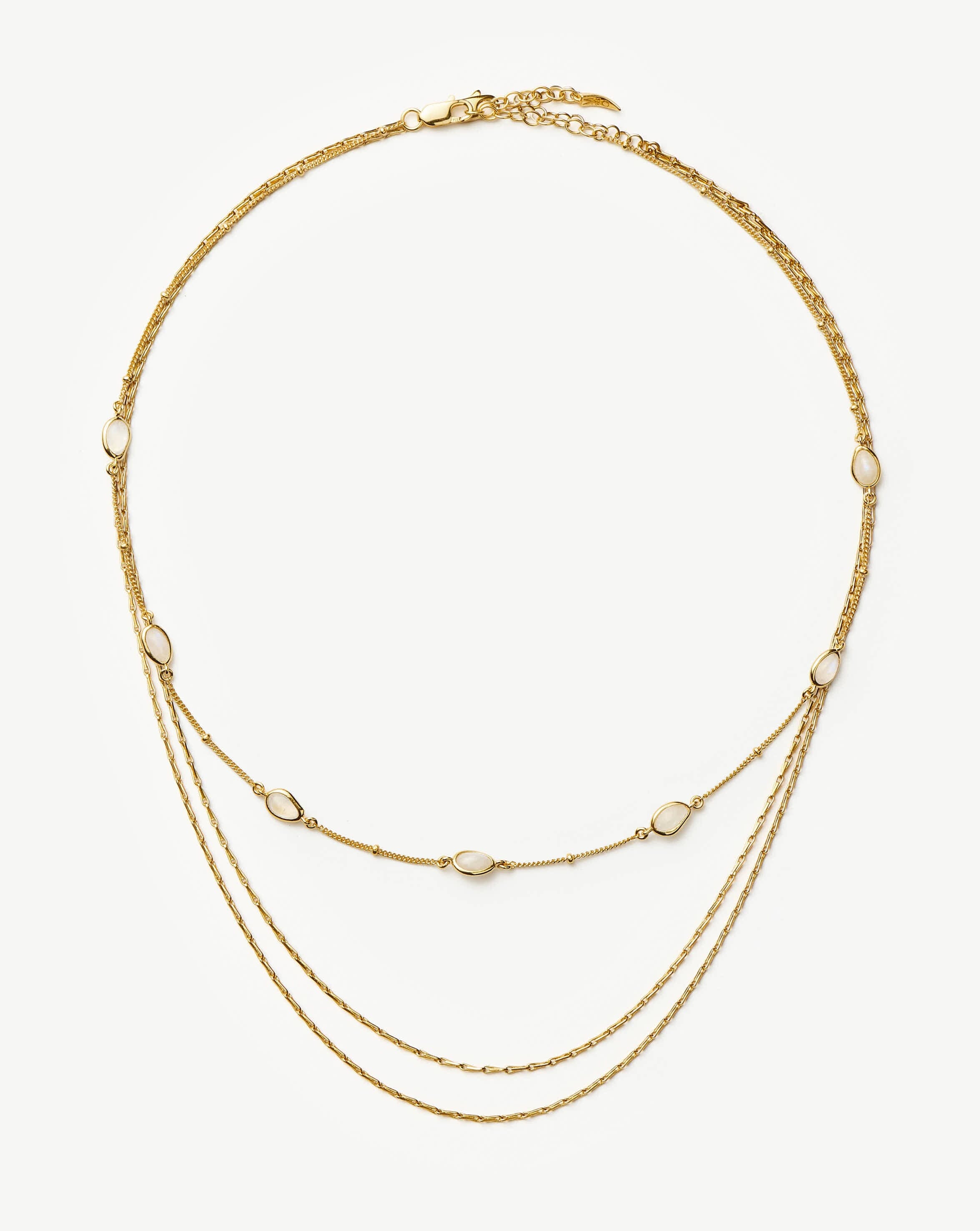 Magma & Twisted Double Chain Necklace Set - 18k Gold Vermeil Jewelry for Women | Perfect for Date Night, Parties & Special Occasions