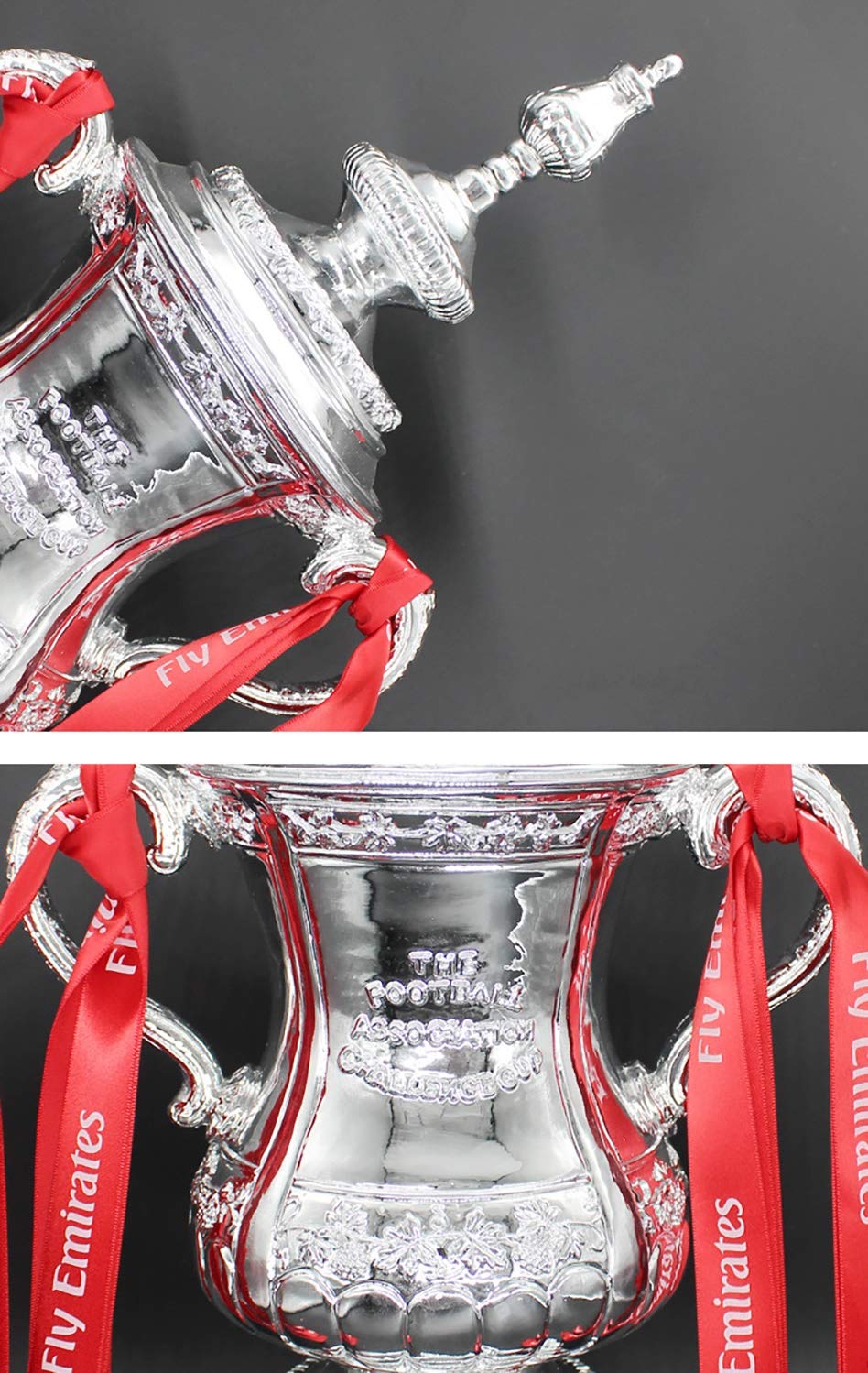 ECWDTYYEC FA Trophy - 44cm Height Soccer Football Trophy with Ribbons for Awards, Gifts, Souvenirs & Fan Collections - Perfect for Tournaments, Championships, and Sports Decor
