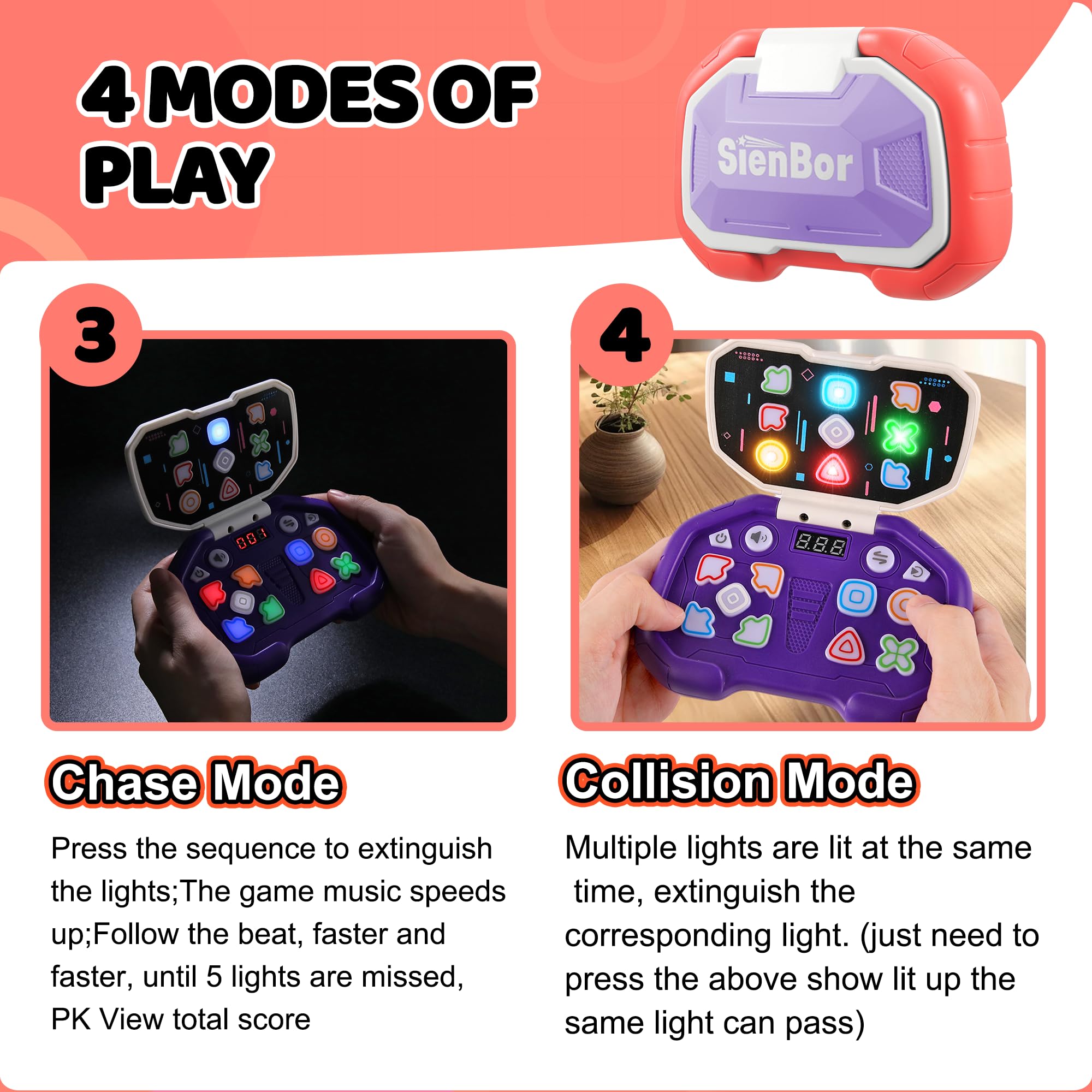 Handheld Fidget Game for Kids 6-12 - ADHD Sensory Toy with 999 Levels & 4 Modes - Perfect Birthday Gift for Boys & Girls - Great for Stress Relief & Focus