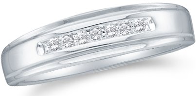 10K White or Yellow Gold Round Diamond Men's Wedding Ring Band (0.08 CTTW) by Sonia Jewels - Perfect for Engagements, Anniversaries & Special Occasions