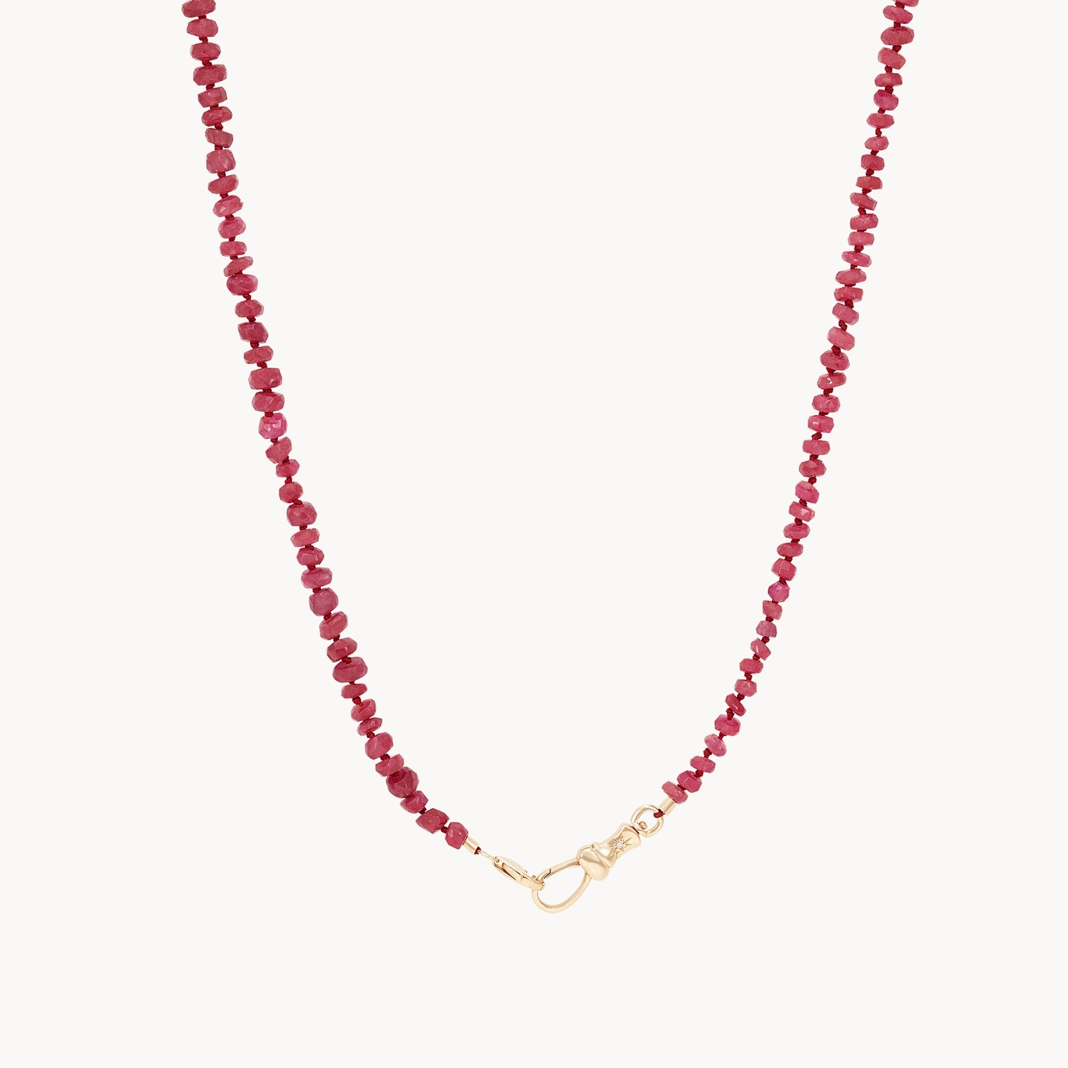 10K Yellow Gold Ruby Beaded Mood Necklace with Genuine Gemstones - Perfect for Gifting, Parties & Everyday Elegance