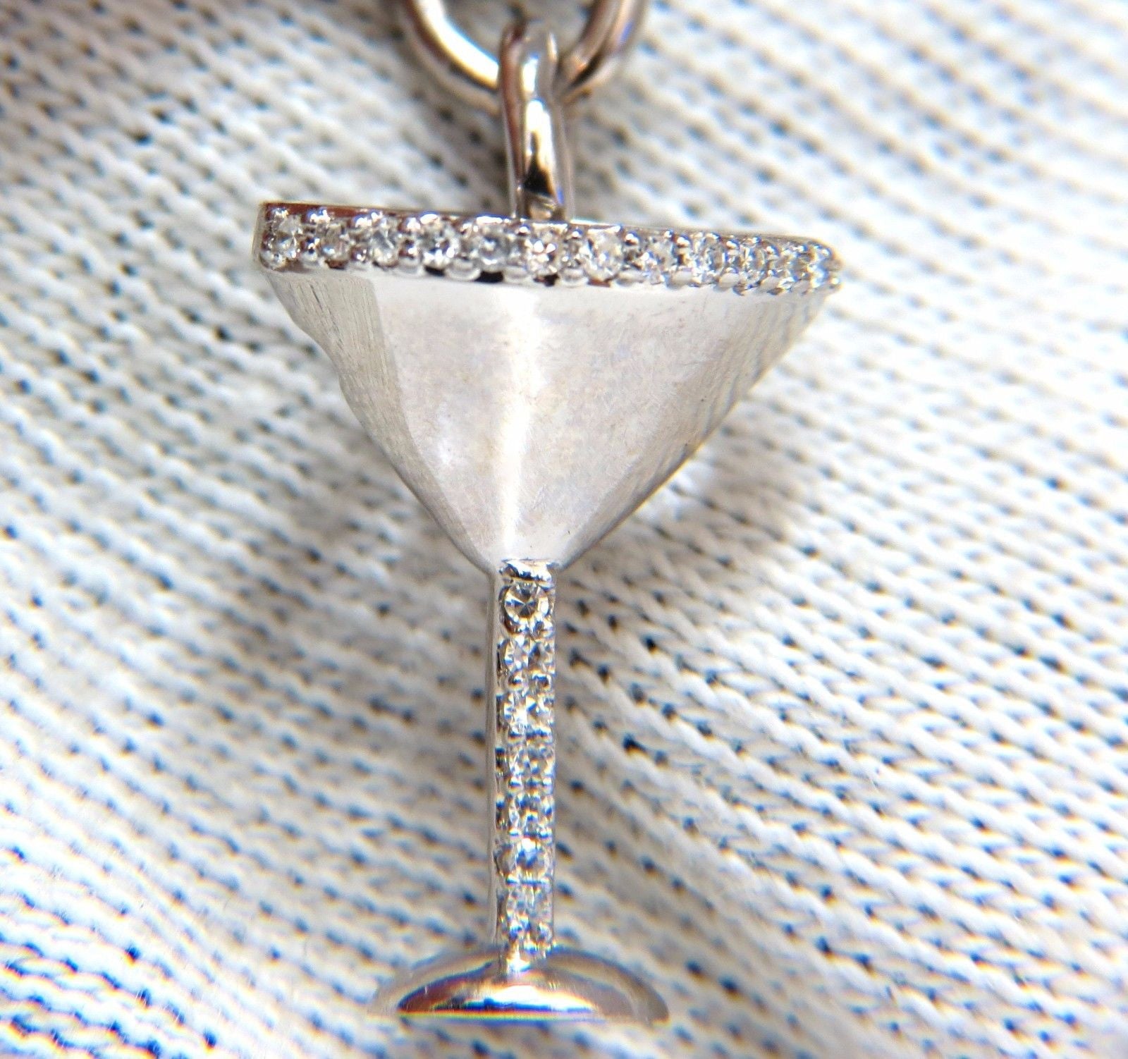 14Kt Martini Charm Toggle Bracelet with 0.15ct Diamonds - Elegant Cocktail Party Jewelry for Women