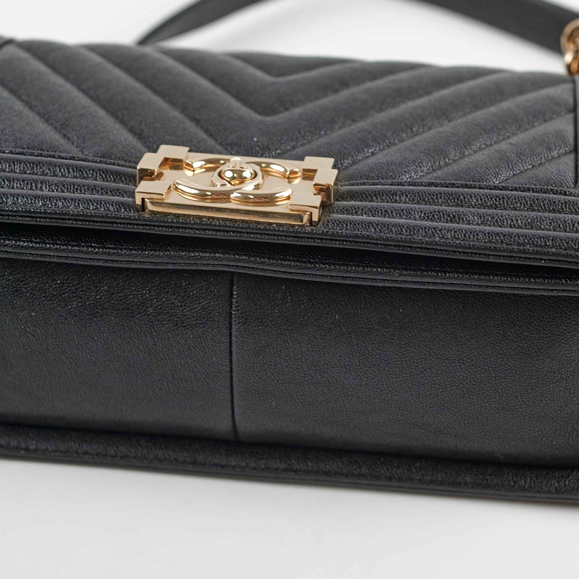 Chanel Boy Medium Flap Bag in Black Chevron Caviar Leather - Perfect for Evening Events & Luxury Fashion Accessories