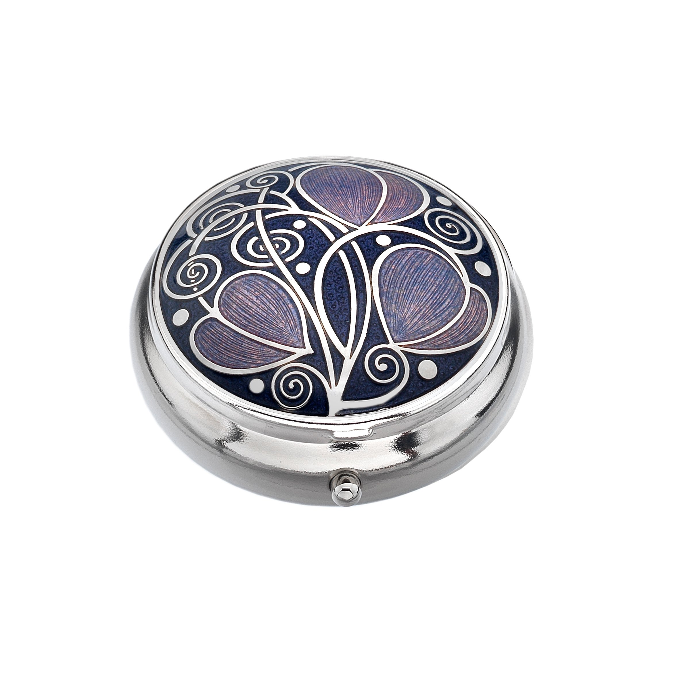 Celtic Swirls Design Purple Pill Organizer Box - Weekly Medication Storage for Travel, Home & Daily Use