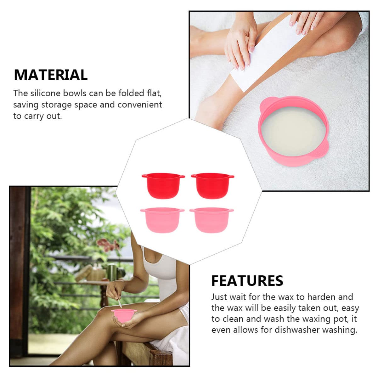 Mikinona 4-Piece Portable Wax Warmer Kit with Wax Bead Melter Bowl - Replacement Inner Pot & Waxing Accessories for Smooth Hair Removal at Home, Salon or Travel - Perfect for Eyebrows, Legs & Bikini Line - Ideal for DIY Beauty, Spa Treatments & On-the-Go Grooming - Great for Home Use, Professional Salons, Travel & Personal Care