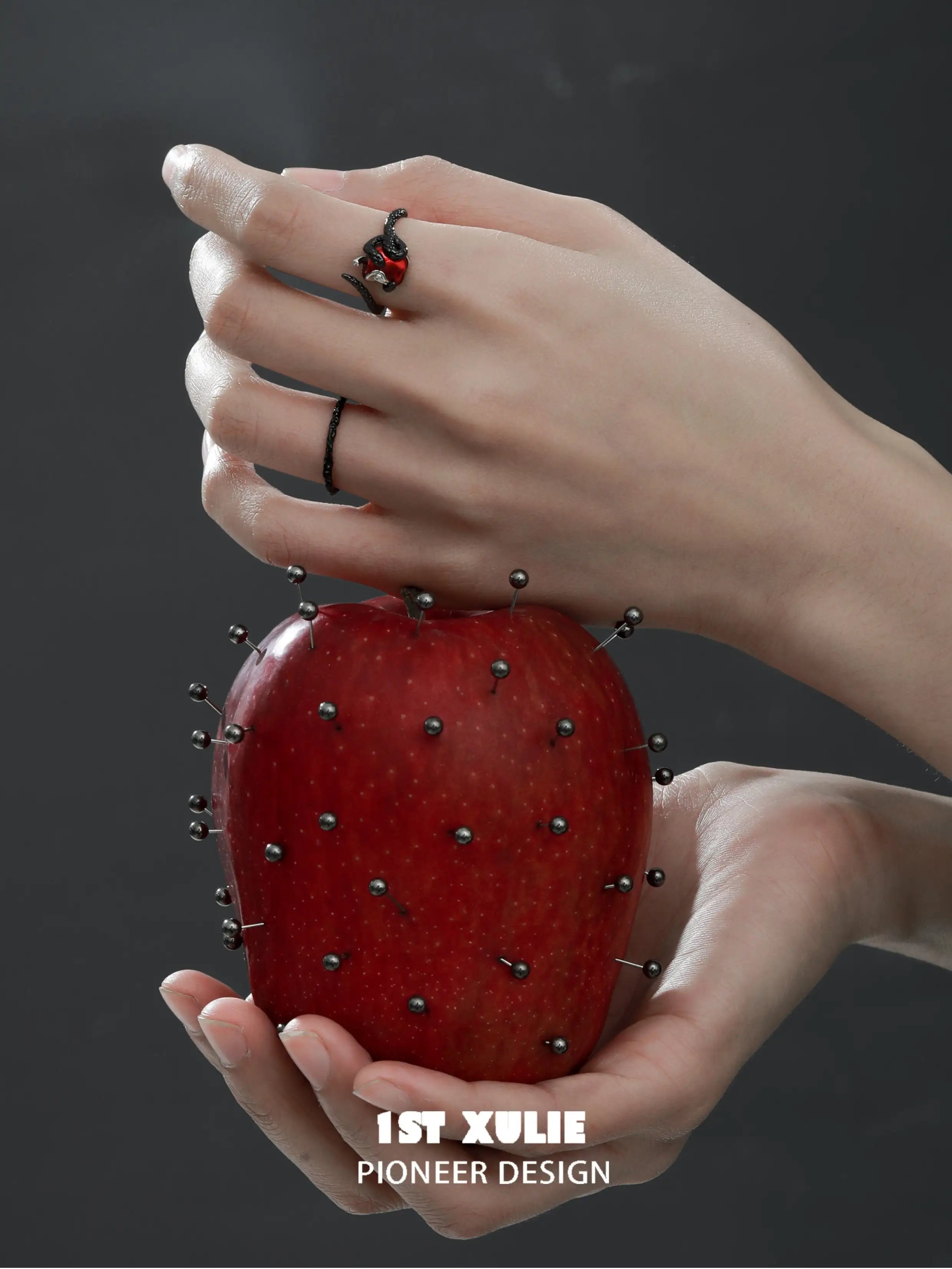 Forbidden Love Viper's Apple S925 Sterling Silver Open End Ring™ - Elegant Gothic Jewelry for Women, Unique Statement Piece for Parties, Weddings & Everyday Wear