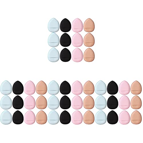 FRCOLOR 48-Pack Mini Makeup Powder Puffs - Soft Finger Puffs for Loose & Pressed Powder Application - Ideal for Face, Body & Travel Touch-Ups