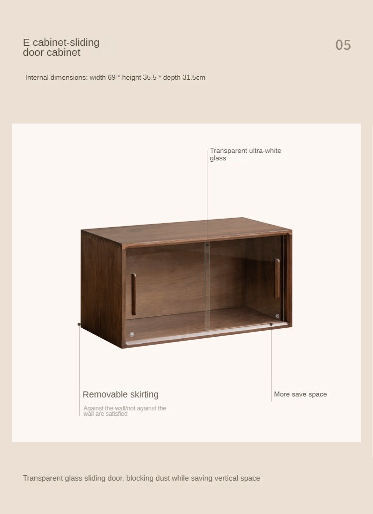 Premium Black Walnut Solid Wood Modular Bookcase - Customizable Storage Shelf for Home Office, Living Room & Library Organization