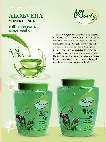 **Booty Aloe-Vera 100% Pure Natural Gel – Hydrating Face Moisturizer, Acne Scar Treatment, Hair Care & Dark Circle Relief (900 ml) – Perfect for Daily Skincare & Sunburn Soothing**