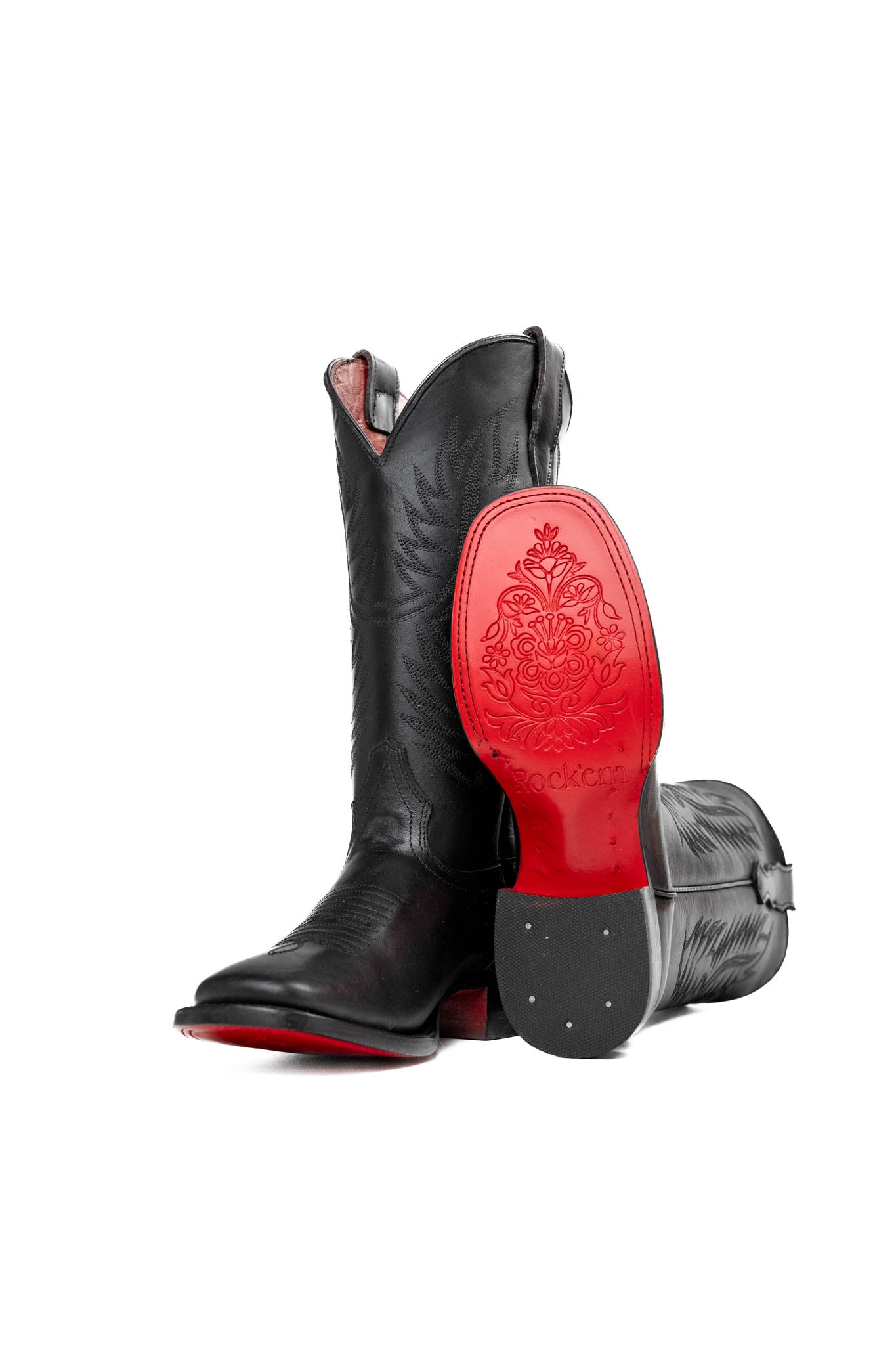 Ruby Ebano Red Sole Square Toe Cowgirl Boots for Women - Western Fashion Ankle Boots for Country Dancing, Rodeo & Casual Outfits