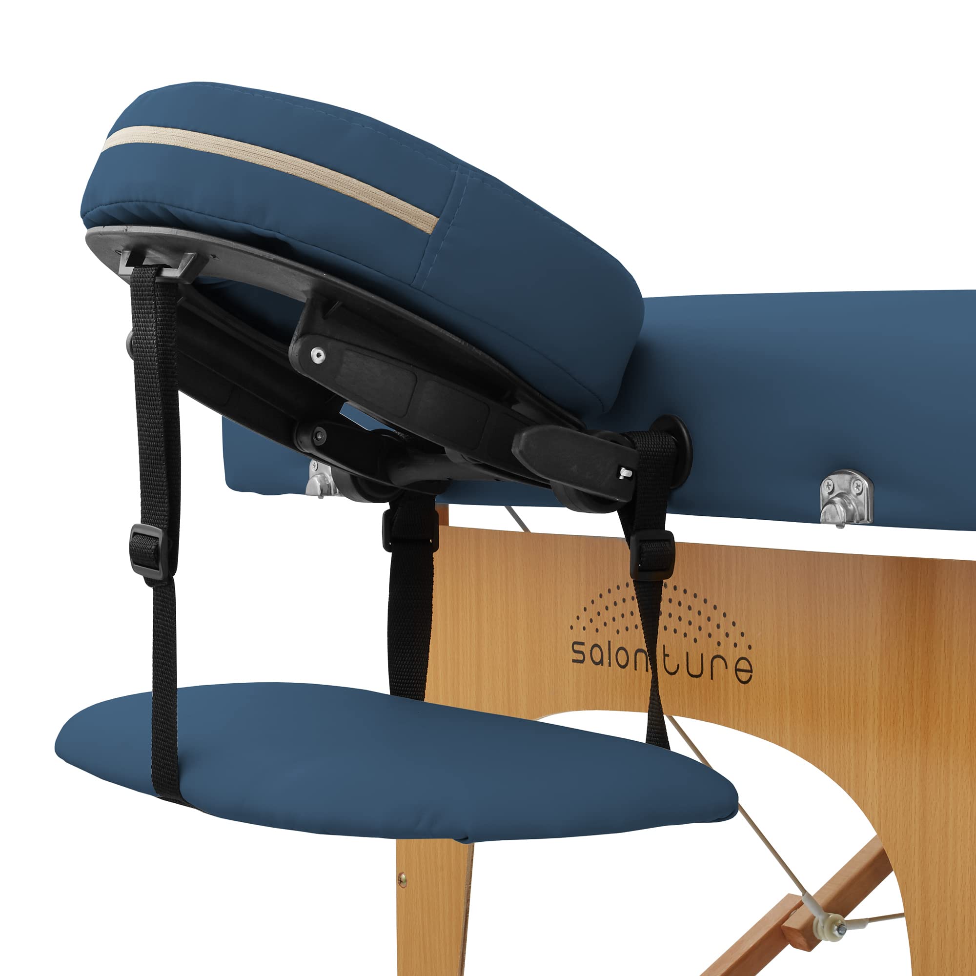 Saloniture Professional Memory Foam Folding Massage Table - Portable Spa Table with Carrying Case, Blue | Perfect for Home Massage, Mobile Therapists & Salon Treatments