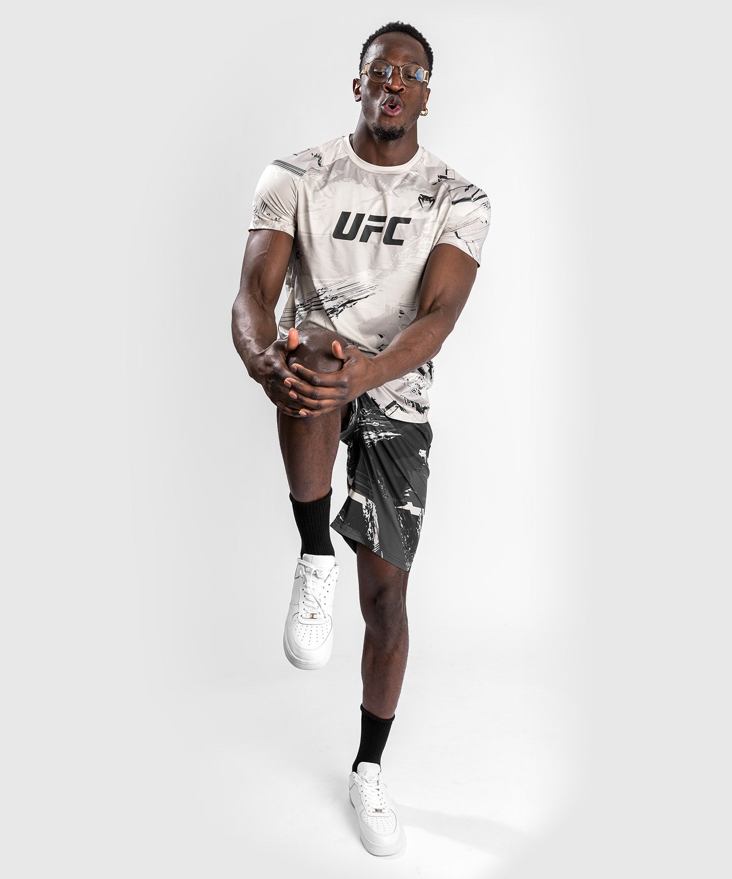 UFC Venum Authentic Fight Week 2.0 Men's Dry Tech Performance T-Shirt - Moisture Wicking & Breathable - Sand Color - Perfect for MMA Training, Gym Workouts & Casual Wear