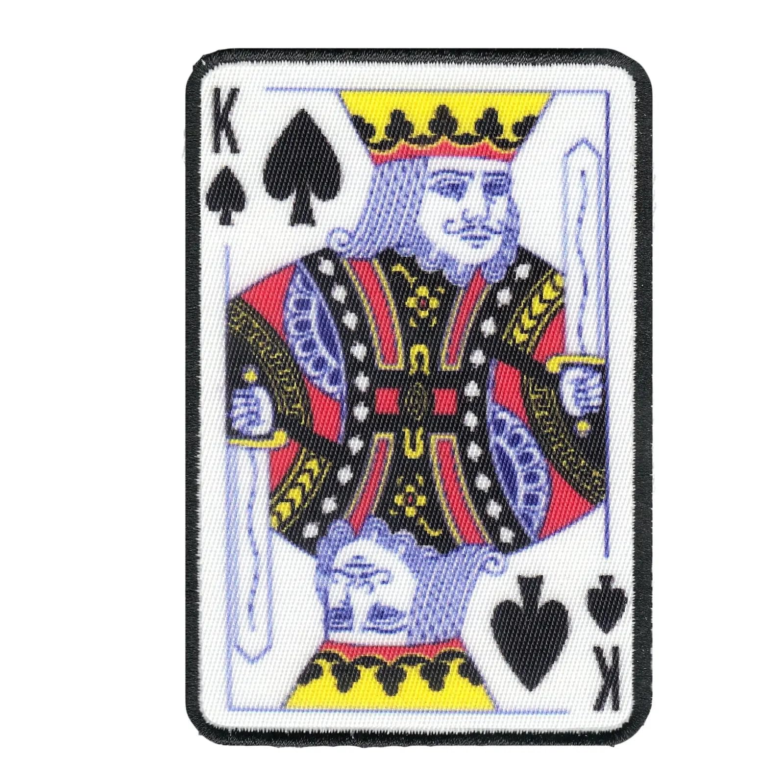King of Spades Iron On Embroidered Patch - Premium Playing Card Design for DIY Clothing, Hats, Bags - Perfect for Costumes, Cosplay & Custom Fashion Accessories