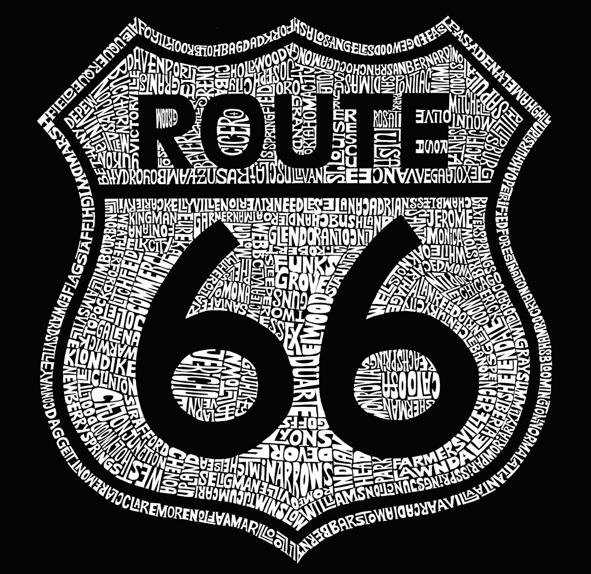 LA POP ART Route 66 Cities Tote Bag - Stylish Canvas Shopper for Travel, Shopping & Everyday Use