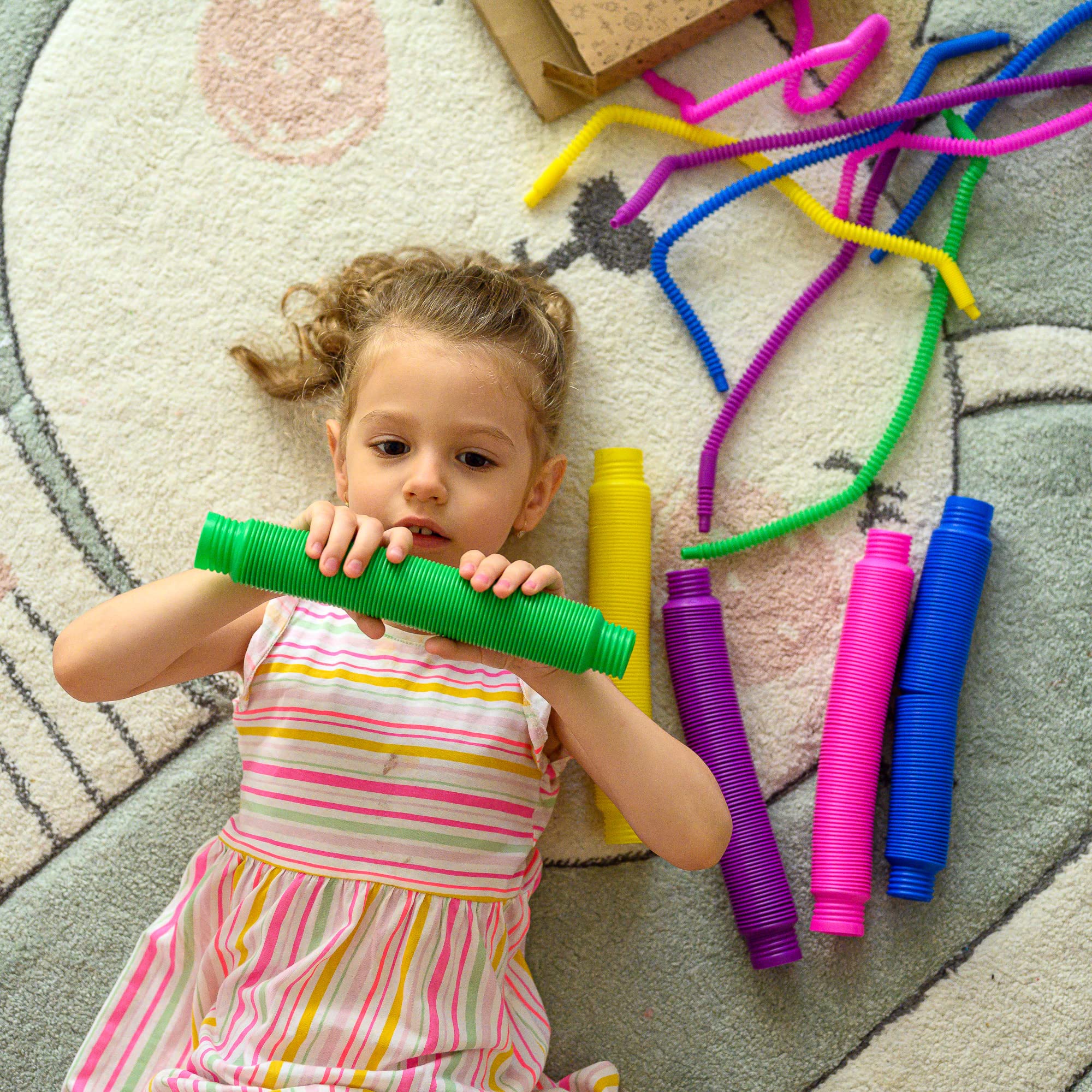 Jumbo Pop Tubes Sensory Toys for Kids - ADHD & Autism Fidget for Learning & Play