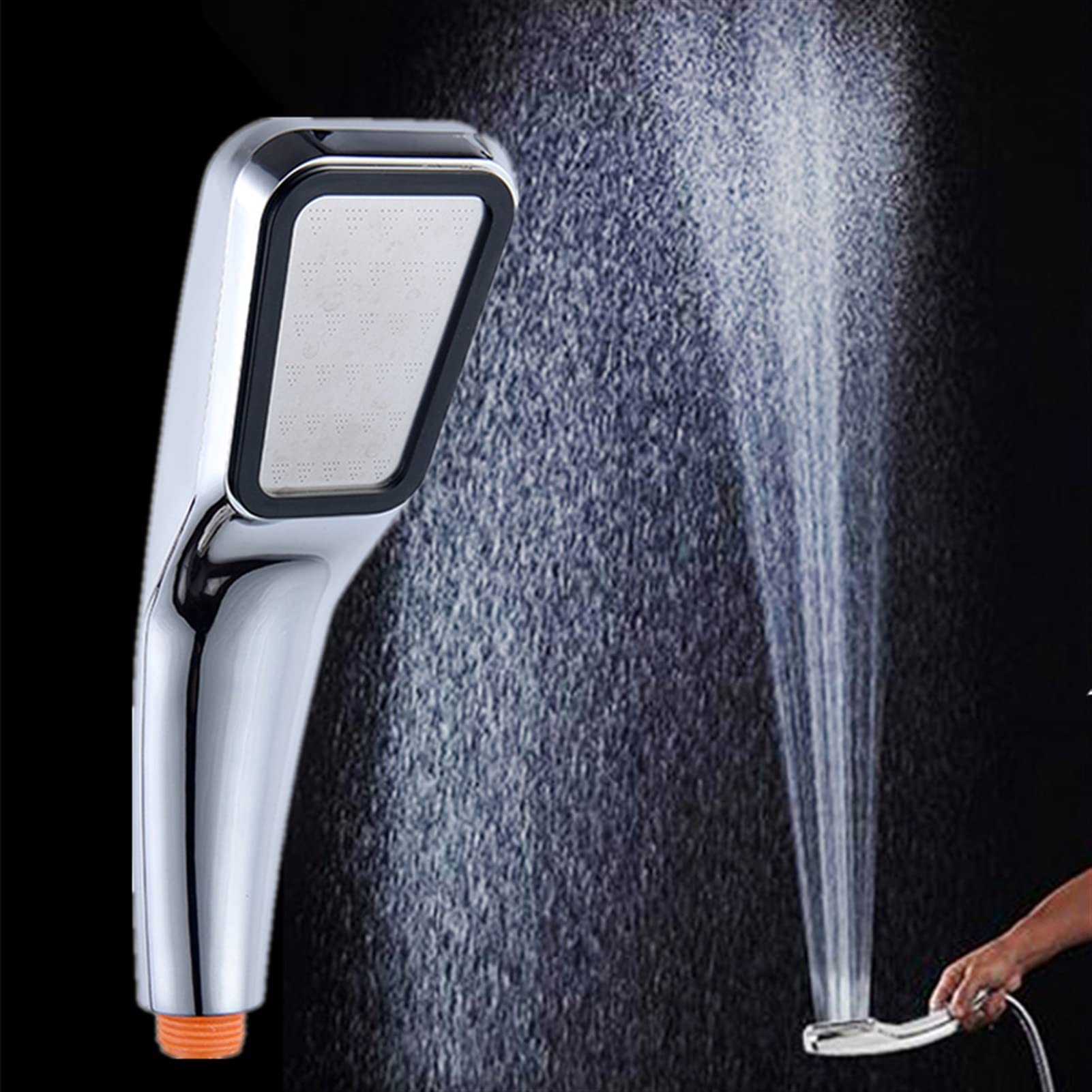 300-Hole High-Pressure Square Shower Head - Water Saving & Booster Hand Shower for Bathroom (Perfect for Low Water Pressure Homes & Spa-Like Experience)