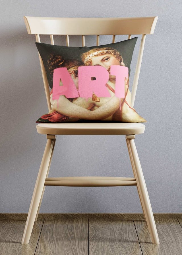 Pink Altered Art Cushion - Unique Handmade Decorative Throw Pillow for Boho Home Decor, Bedroom, Living Room & Nursery