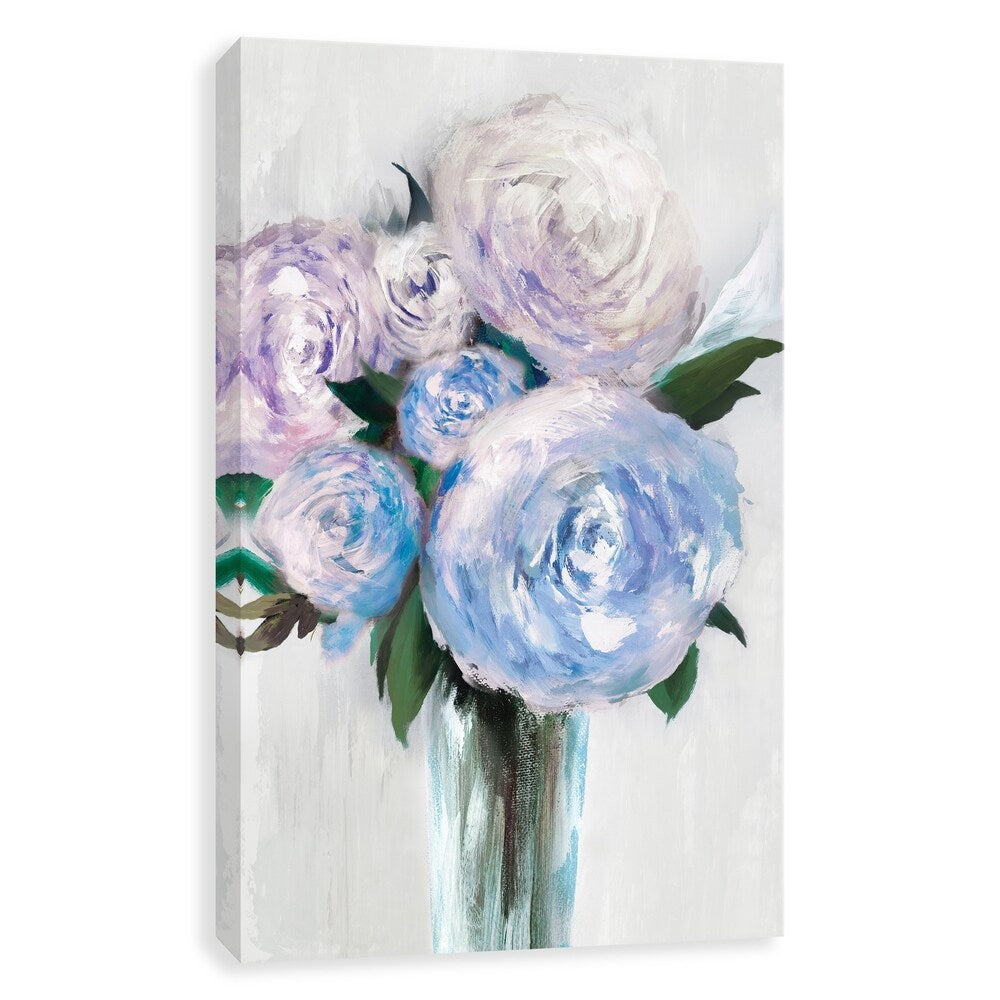 Hand Embellished Multi-Color Canvas Wall Art - 24W x 36H Floral Vase Painting - Home & Office Decor - Perfect for Living Room, Bedroom or Gift