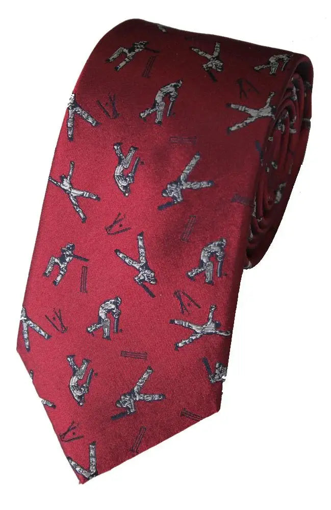 LA Smith Country & Hobby Cricket Silk Ties for Men - Premium Handmade Neckties for Business, Weddings & Formal Occasions