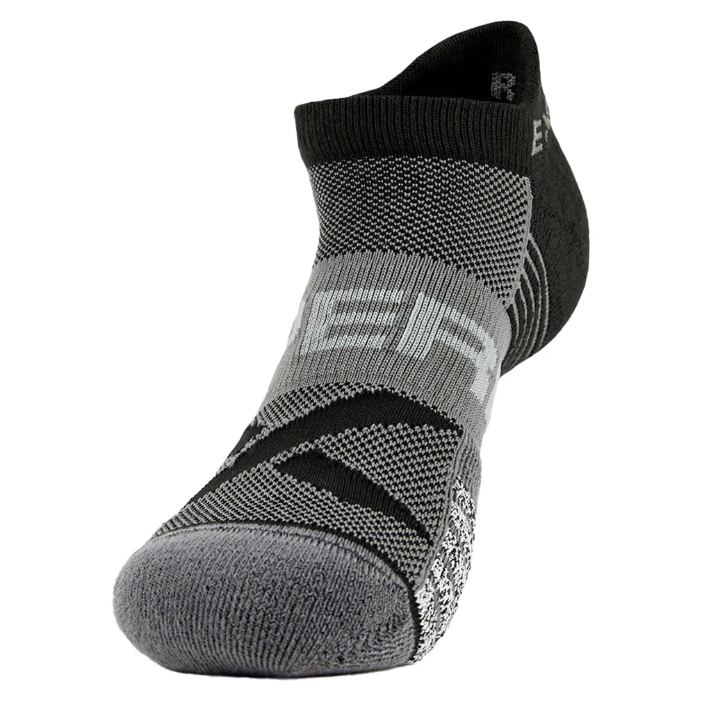 Experia Tennis Thin Cushion No Show Tab Socks - Black (2 Pairs) - Breathable Athletic Socks for Running, Gym & Sports Performance