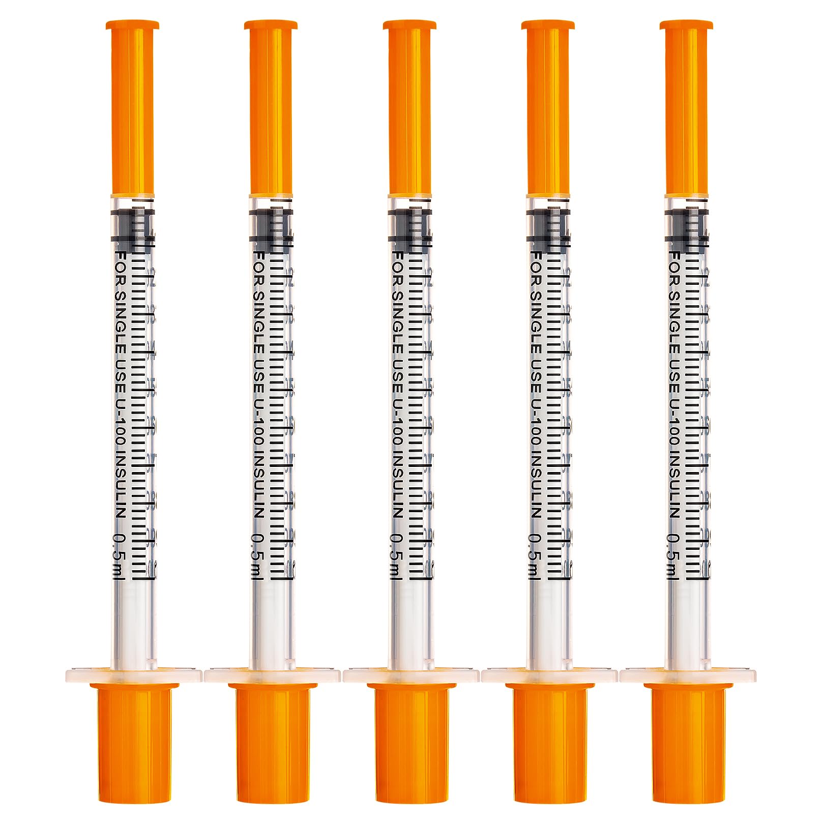 U-100 30 Gauge 1/2cc 5/16 inch (8mm) Insulin Syringes - Pack of 100 | Disposable Needles for Diabetes, Pets, and Medical Use | Precise Dosing for Injections and Vaccinations
