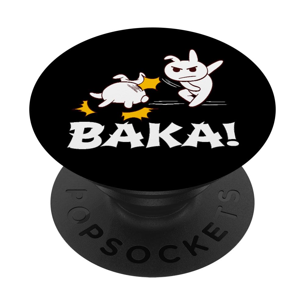 Funny Japanese Anime Manga Gaming Cosplay PopSockets Grip - Black Adhesive Phone Stand for iPhone 11 | Perfect for Anime Fans, Gamers & Pop Culture Enthusiasts