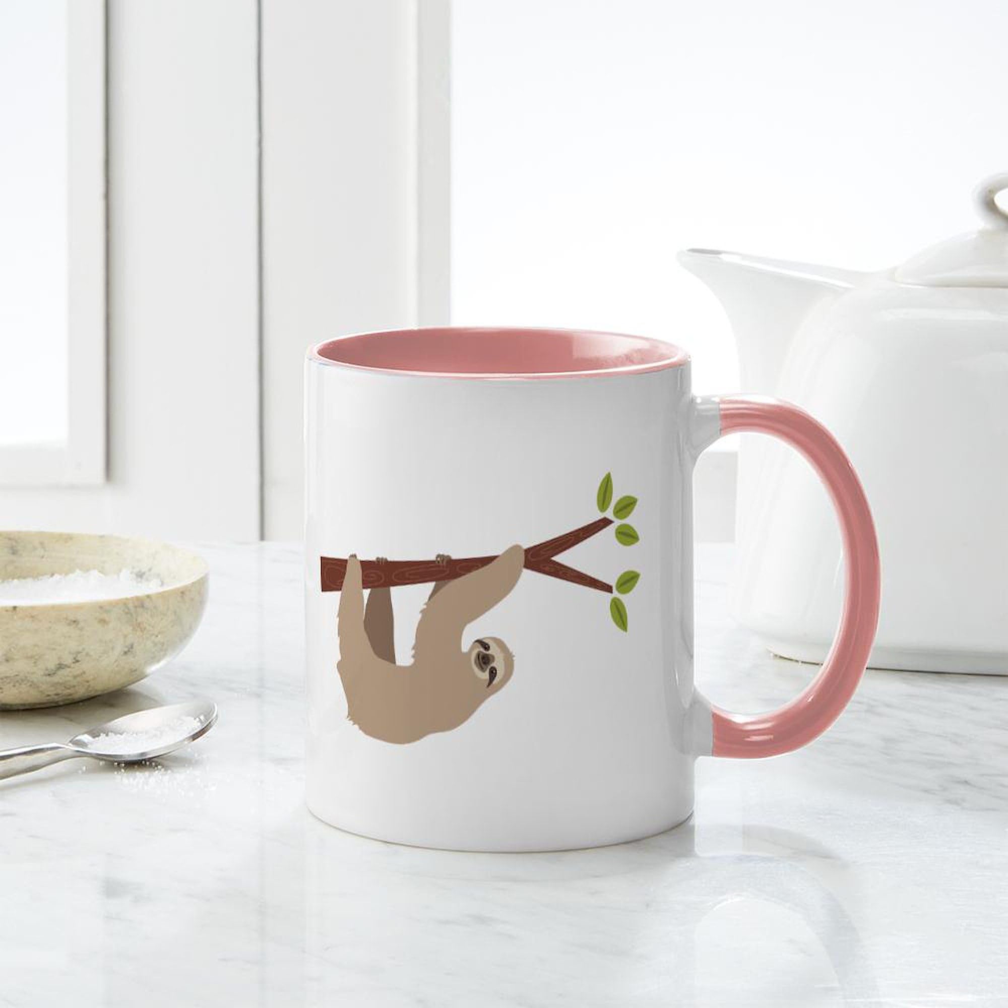 Sloth Coffee Mug 11 oz (325 ml) - Ceramic Tea Cup with Cute Sloth Design - Perfect for Coffee, Tea, Hot Chocolate at Home, Office or Gift