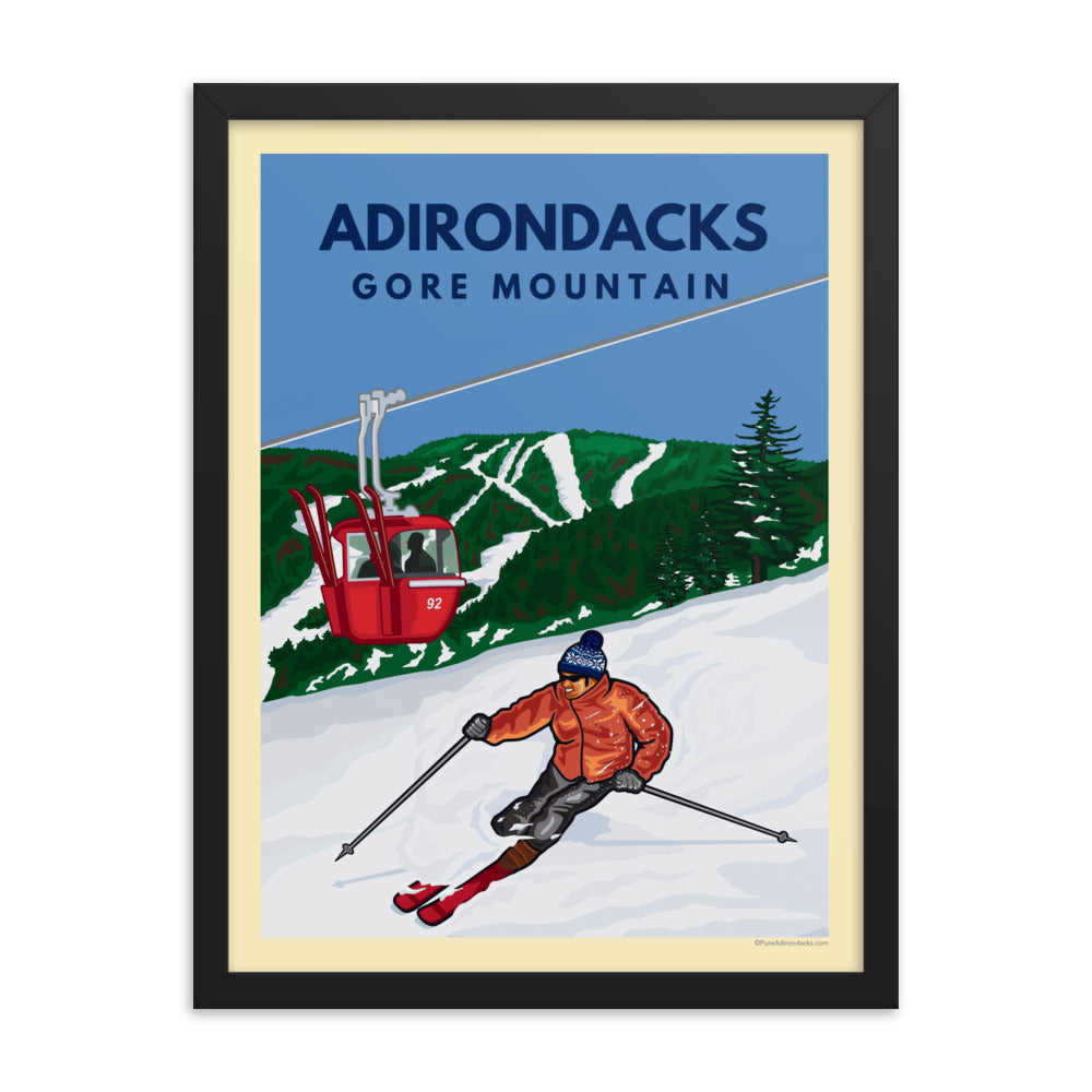 Fresh Tracks at Gore Mountain Poster - Premium Ski & Snowboard Wall Art for Home, Office & Cabin Decor
