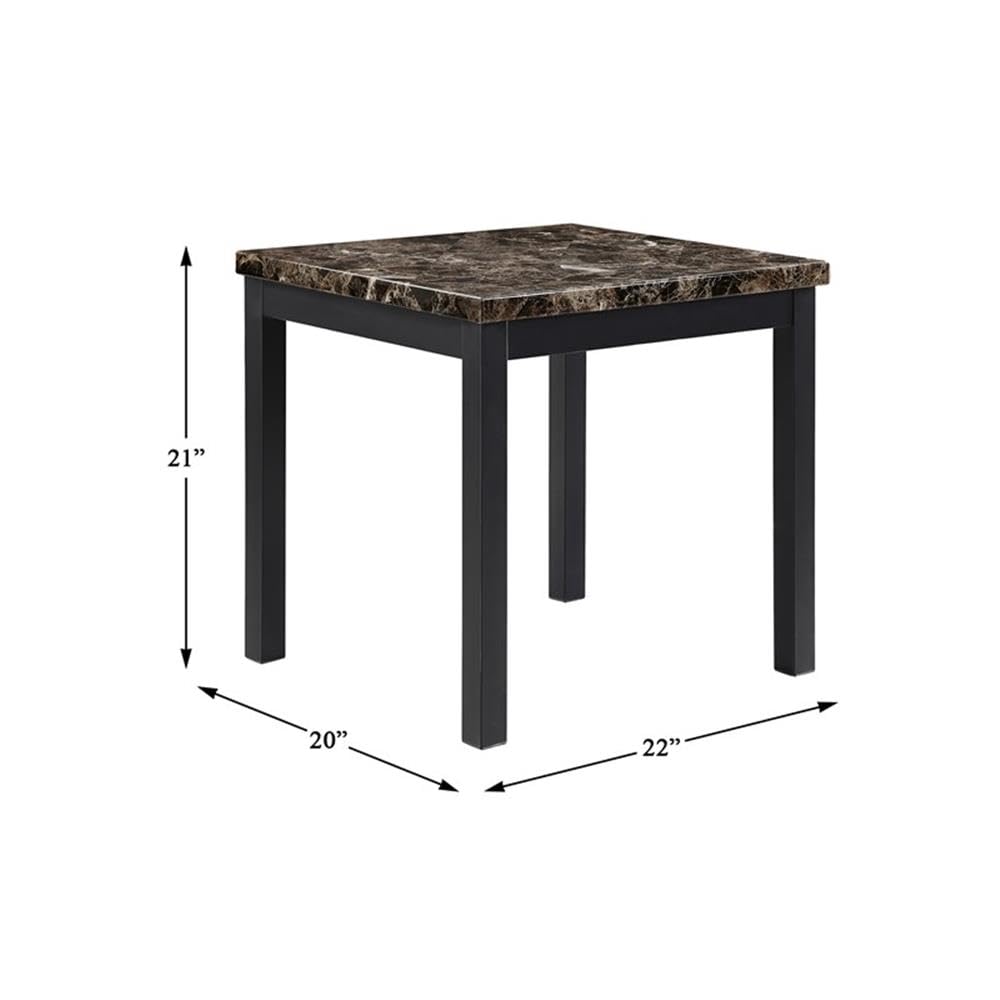 Homelegance Tempe 3-Piece Faux Marble Coffee Table Set with Side Tables - Brown - Perfect for Living Room, Lounge & Office Decor