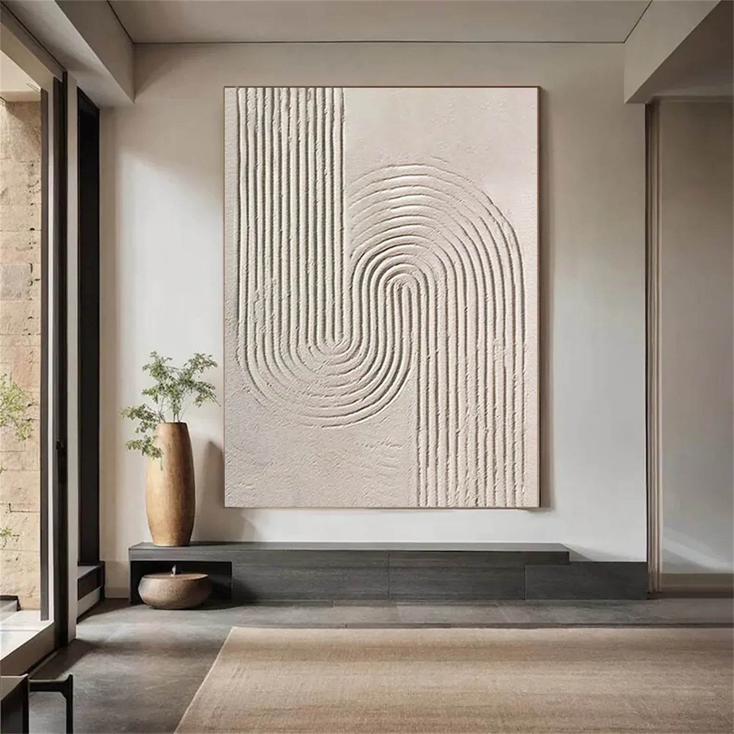 Beige & Brown Abstract Wall Art Print #BB103 - Modern Home Decor for Living Room, Bedroom & Office
