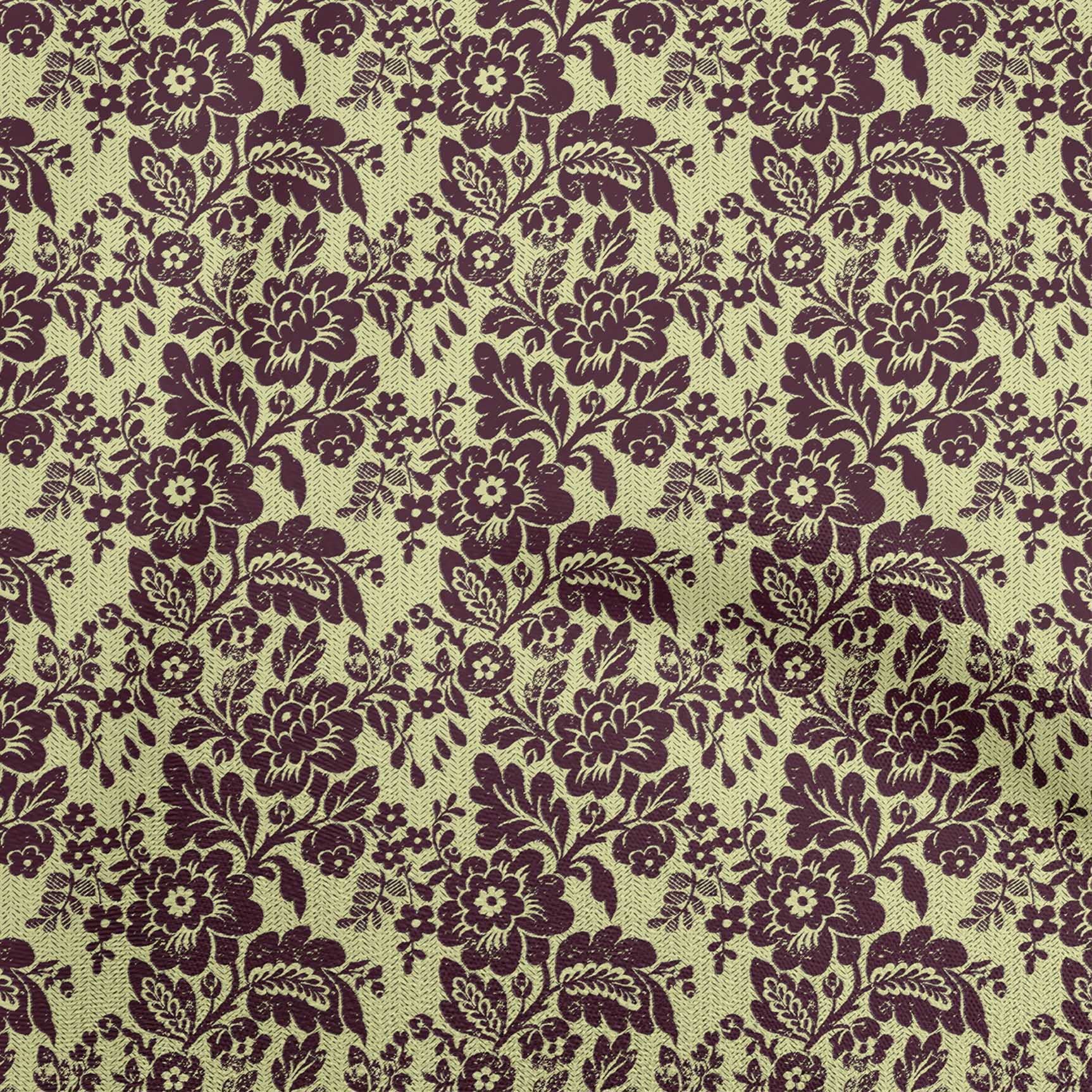 oneOone Cotton Silk Light Yellow Floral Printed Fabric by The Yard - 42 Inch Wide for DIY Clothing, Dresses & Home Decor Sewing Supplies | Soft & Breathable Material for Crafts, Quilting & Apparel Making