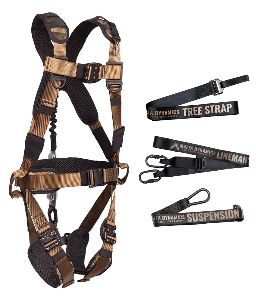 Malta Hunting Safety Harness Set - Hunter's Elite Full Body Safety Gear with Climbing Strap, Tree Strap & Deer Drag for Tree Stand Hunting | Perfect for Bow Hunting, Deer Hunting and Outdoor Adventures
