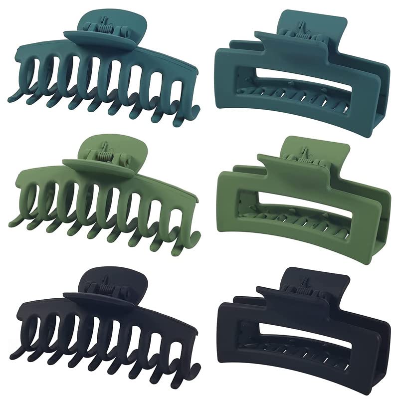 Shidara 6-Piece Large Hair Claw Clips for Women - Matte Non-Slip Strong Hold Hair Clips for Thin to Thick Hair | Perfect for Updos, Ponytails & Everyday Styling